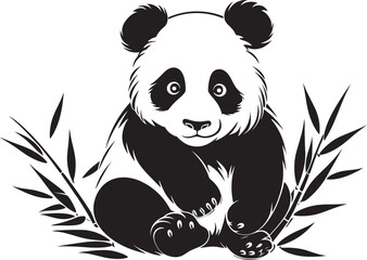 Adorable Panda Cartoon Graphic Playful Panda Vector Art