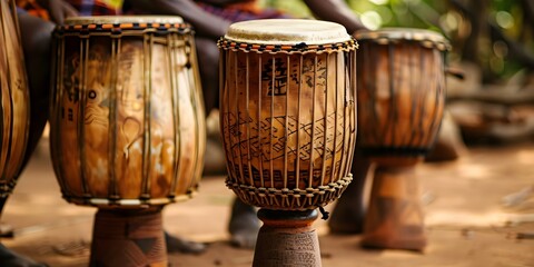 Echoes of Vibrant Rhythmic Beats African Drums Fill the Air. Concept African Drums, Vibrant Rhythms, Musical Tradition, Cultural Celebration, Beat of Africa