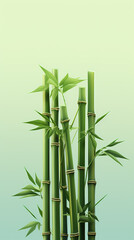 Naklejka premium Slender upright bamboo pole