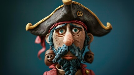  Plasticine character. Captain of the pirates
