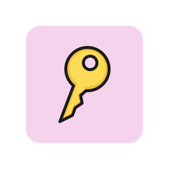 Room key line icon. Password, clue, safety. Buying house concept. Vector illustration can be used for topics like mortgage, real estate, property