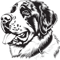 St. Bernard dog clipart, St. Bernard black vector