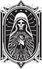 Santa Muerte Robe Vector Artwork Santa Muerte Candle Graphic Symbol