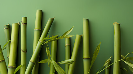 Obraz premium Slender upright bamboo pole