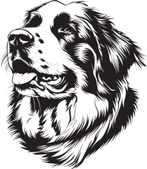 St. Bernard dog clipart, St. Bernard black vector