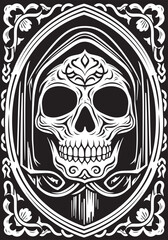 Santa Muerte Owl Icon Vector Santa Muerte Gothic Design Art