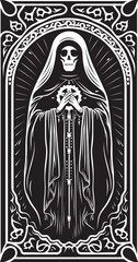 Fototapeta premium Santa Muerte Eye Graphic Design Santa Muerte Angel Icon Vector
