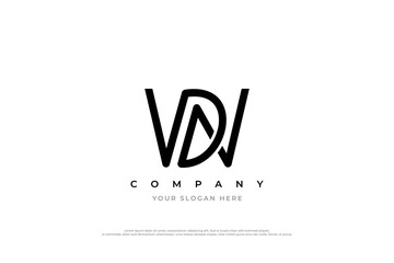 Simple Letter DW or WD Logo Design