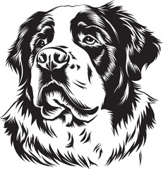 St. Bernard dog clipart, St. Bernard black vector
