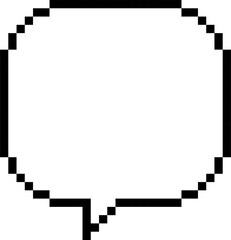 Fototapeta premium 8bit retro game pixel art speech bubble balloon icon sticker memo keyword planner text box banner, flat png transparent element design