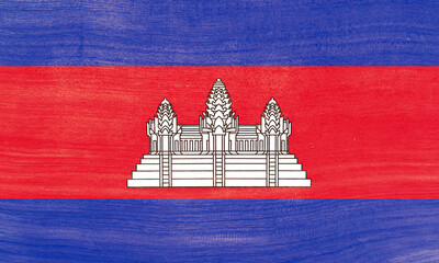 wood planks wooden texture background Cambodia flag 