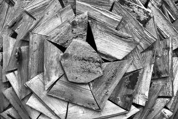 Old weathered grey wooden planks as a rustic country-style background