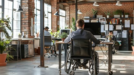 Inclusive Modern Office with Wheelchair Accessibility