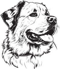 St. Bernard dog clipart, St. Bernard black vector