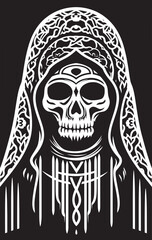Female Icon Vector of Santa Muerte Day of the Dead Design of Santa Muerte