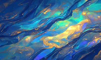 A beautiful abstract background of colourful paint, glitter, oil, water textured wallpaper