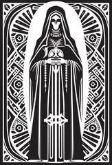 Death Mask Icon of Santa Muerte Sacred Geometry Design of Santa Muerte