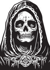 Santa Muerte Shrine Icon Vector Candlelit Santa Muerte Graphic