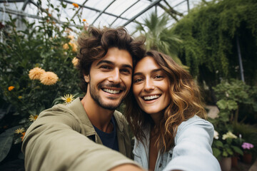 Naklejka premium AI generated image of beautiful romance of lovers on valentines day in nature