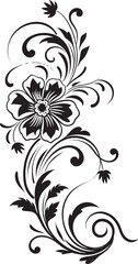 Retro Floral Swirl Design Frame Ornamental Floral Divider Line Emblem