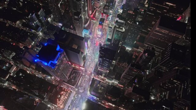 High definition 4K aerial photography of bustling city in Times Square, Manhattan, New York, USA，united states,empire state building, wall street