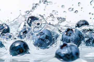 Photo of juicy berries generated with ai technology isolated on white color background