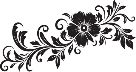 Classic Divider Line Art Swirl Victorian Style Vector Emblem