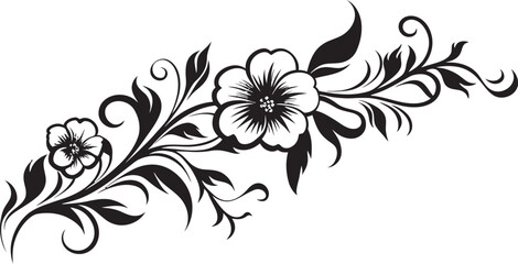 Antique Floral Frame Emblem Classic Divider Logo Icon