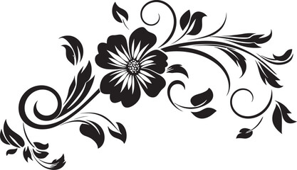 Classic Vintage Design Badge Floral Pattern Victorian Era Logo Pattern Retro Ornament