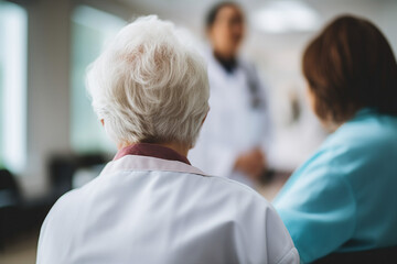 Obraz premium Generated with AI picture of elderly woman in clinic or hospital