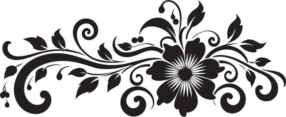 Victorian Floral Icon Design with Retro Pattern Retro Floral Emblem Pattern with Elegant Art