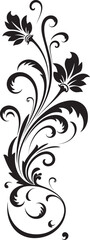 Vintage Floral Swirl Graphic Ornate Floral Separator Logo Design