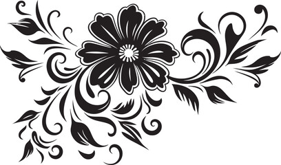 Retro Style Badge Design with Antique Art Antique Floral Frame Emblem with Vintage Badge