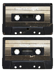 audio cassette isolated on white background. side 1 and 2, transparent PNG