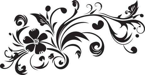 Ornamental Floral Divider Line Emblem Victorian Charm Victorian Floral Artwork Border Retro Emblem