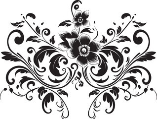 Victorian Floral Divider Line Graphic Elegant Vintage Ornament Element