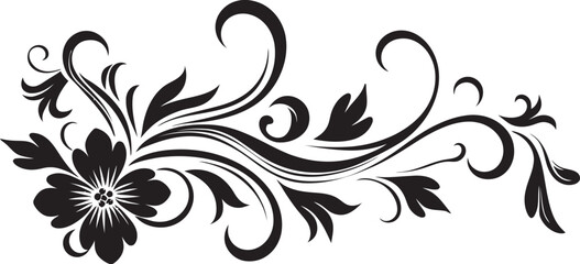 Decorative Divider Line Artwork Classic Vintage Floral Graphic