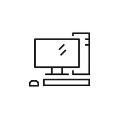 Desktop computer icon. Simple desktop computer icon for social media, app, and web design. Vector illustration.