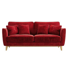 PNG Modern lounge sofa red color mid century living room furniture