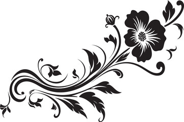 Decorative Floral Swirl Element Elegant Vintage Ornament Icon