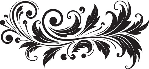 Victorian Floral Artwork Border Nostalgic Emblem Retro Style Elegant Floral Divider Iconic Symbol