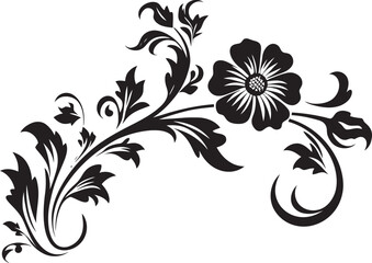 Classic Decorative Divider Line Icon Elegant Retro Floral Element