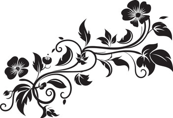 Intricate Retro Floral Divider Antique Scrollwork Floral Emblem