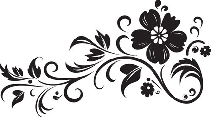 Antique Style Floral Icon Elegant Floral Divider Line Vintage Vector Ornament