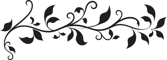 Antique Scrollwork Divider Line Classic Element Victorian Floral Ornament Badge Retro Badge