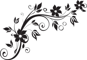 Antique Floral Divider Art Timeless Style Classic Floral Swirls Badge Retro Charm