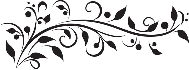 Classic Floral Swirls Badge Retro Charm Victorian Era Floral Emblem Icon Intricate Detail