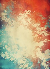 white clouds and blue sky in retro poster style background