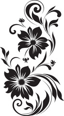 Victorian Style Floral Graphic Elegant Divider Line Element Icon