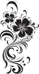 Intricate Floral Art Victorian Era Logo